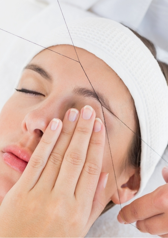 Woman Getting Eyebrow Threading In Lisle